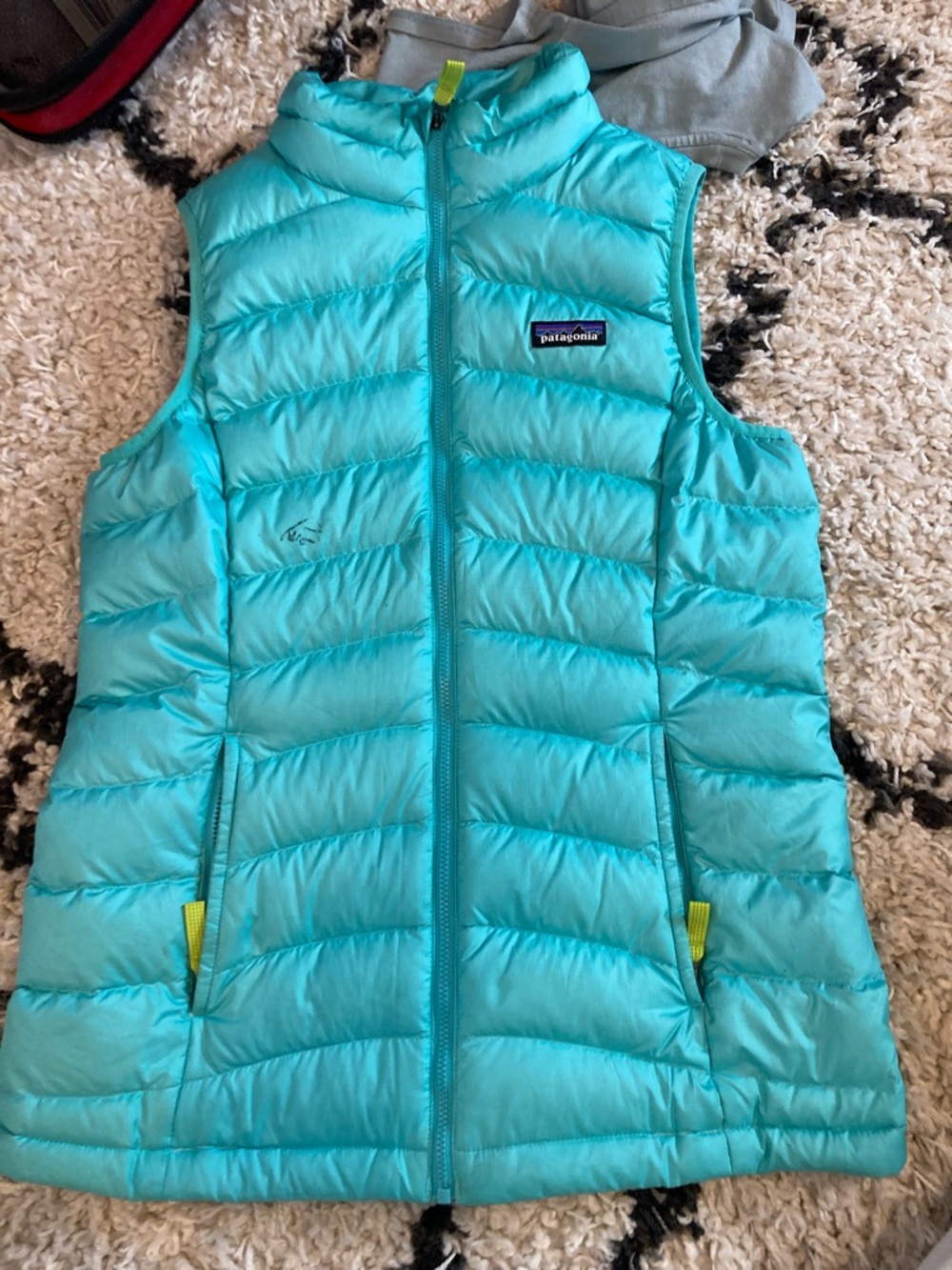 Patagonia Teal and Lilac Insulated Jacket with Multicolor Logo